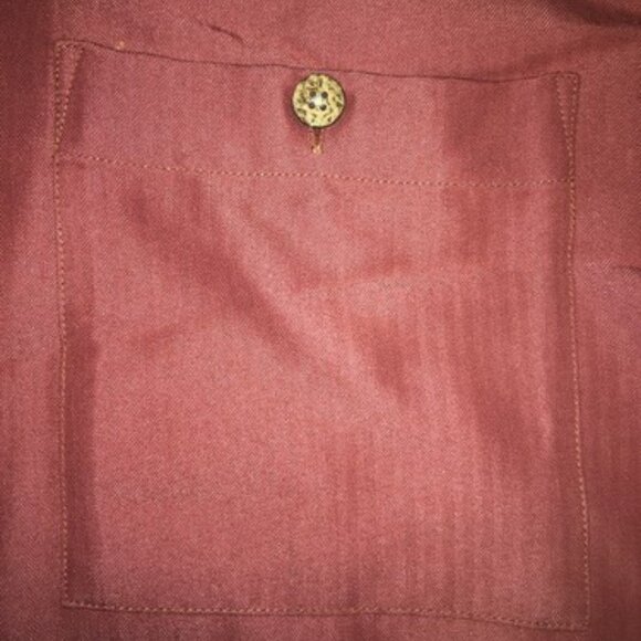 PGA Tour Mens Short Sleeve Dress Shirt Size Medium Red Pastel Soft Business Golf - Picture 4 of 12